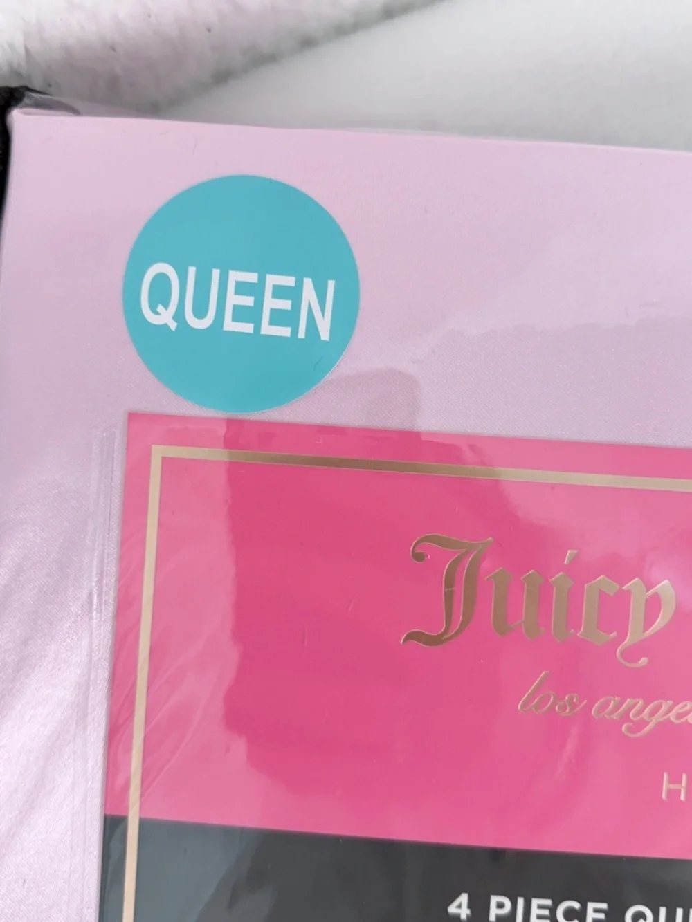 Juicy Couture Rose Collection Pink Satin Queen Sheet Set 4 Piece Bedding Pink